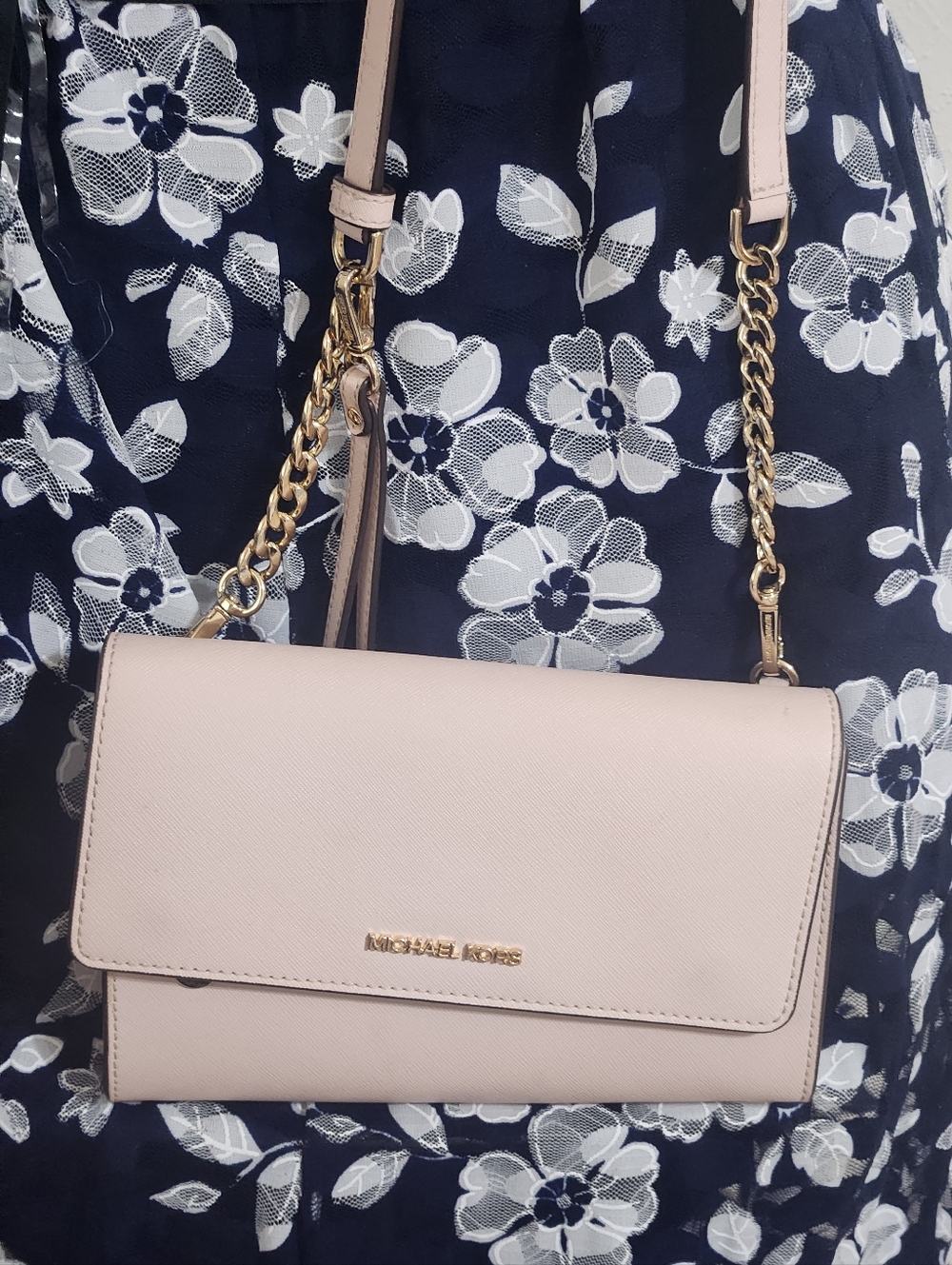 Michael Kors Blush Pink Chain-Strap Crossbody